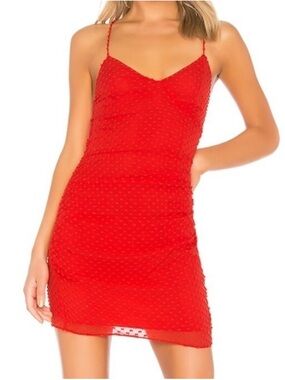 Alice + Olivia Red Spaghetti-Strap Mini Dress